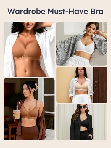 Image of Seamless Wireless Jelly Bras for Women - Lightly Padded Bra with Support, No Underwire Comfortable T-Shirt Bralette