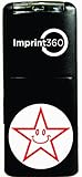 Imprint 360 AS-IMP2001 Round Teacher Stamp - Smiley Face Star, Red Ink, Durable, Light Weight Self-Inking Stamp, 5/8