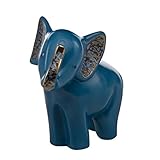 Lieferumfang: 1 x Porzellanelefant, Solango, Aufwändige Handarbeit, Jede Figur ein Unikat, 70000021, 8 cm x 15,5 cm x 15,5 cm, Blau