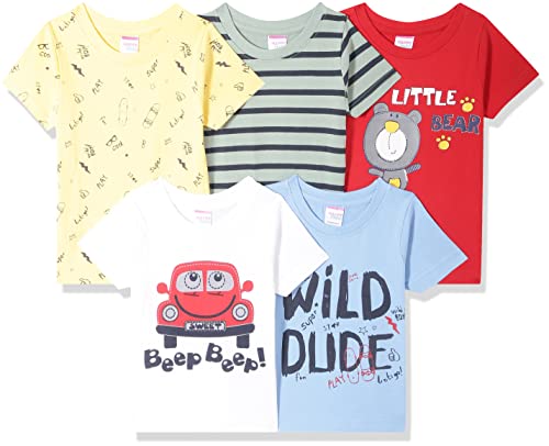 Image of Mom's Love Boy's Printed Regular Fit Baby and Toddler T-Shirt Set