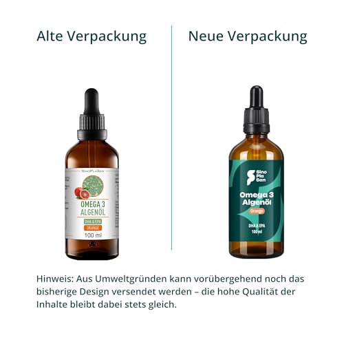 Foto von Premium Omega 3 Algenöl | hoch dosiert | Natürliches DHA & EPA für Herz, Gehirn & Sehkraft | vegan | 100ml | 40 Tage Vorrat | Orangengeschmack