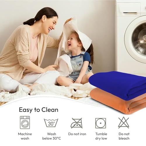 Image of StarAndDaisy Dry Sheet for Newborn Baby Essentials /Reusable Rubber Sheet for Baby Waterproof Sheet Pack of 2, (50 X 70 cm) Extra Absorbent Quick Water Proof Bed Sheets for Kids -Orange & Blue