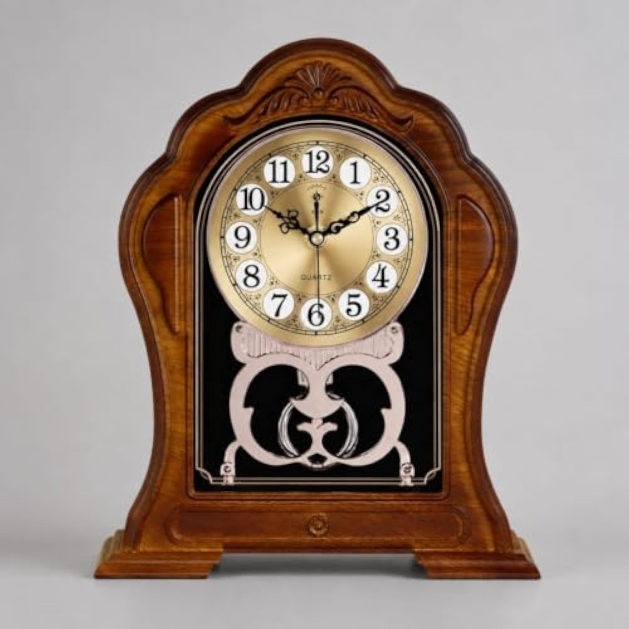 Ornate European-Style Analog Mantel Clock