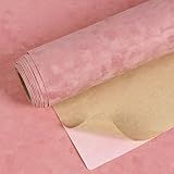 VEELIKE Kaugummi Rosa Stofftapete Selbstklebend Muster Tapete Samtstoff Korallenrosa 40 cm × 300 cm Selbstklebende Tapete Schlafzimmer Schmuckkästchen Schubladen Klebefolie Samt Möbelfolie Abnehmbar