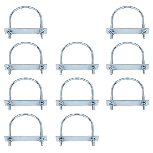 10Pcs U Bolts In Steel 2"X3½"X5", U Pipe Clamps Heavy Duty Mounting Hardware With Washers And Nuts #TOP2