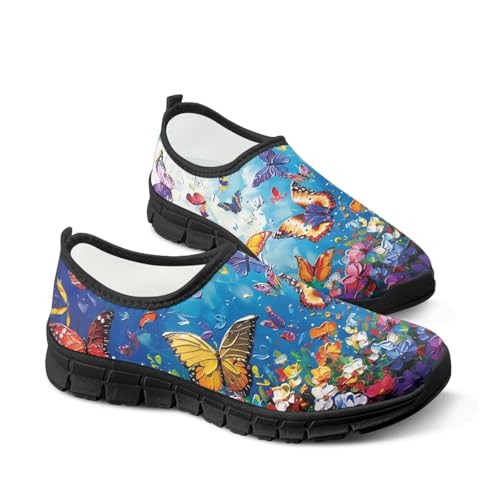Image of Womens Slip On Walking Shoes Non Slip Loafer Breathable Holiday Travel Shoe Lightweight Casual Low Top Sneakers SizeUS 5.5-11.5