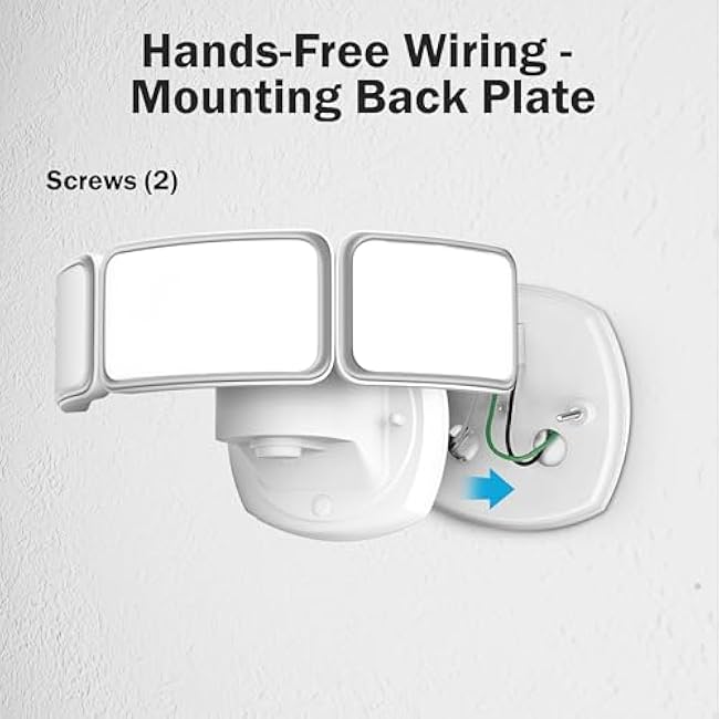 Feit Electric LED White Security Floodlight 3 Head Flood Light S10.5TFL/3CCT/DD/WH