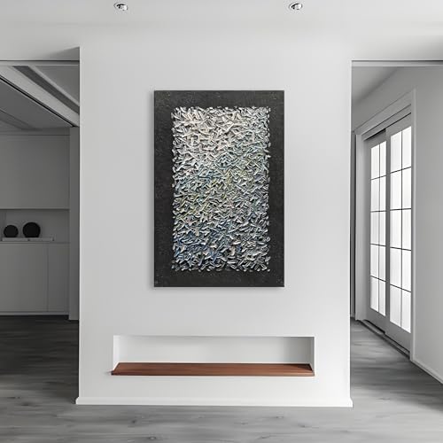 Limiyer Art Hand Painted Black Minimalist Art Oil Painting Modern Abstract Art Oil Painting Home Office Corridor Wall Decoration 45x30 inches by Limiyer - Image 5