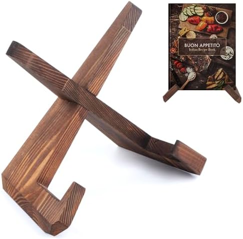 Aazon.co: 2 Pcs Cookbook Stand Wooden Cookbook Holder 2 Size Cook Book Stand Recipe Book