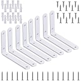 8 Pcs Shelf Bracket,5 Inch White Floating Shelf Bracket Heavy Duty Meta Walll L Bracket for Floating
