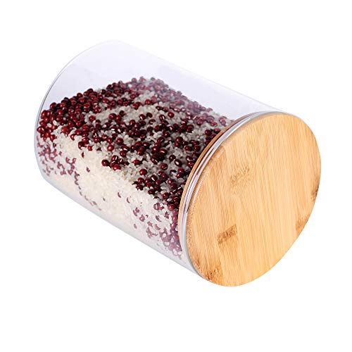 Large Glass Food Storage Container, 100 FL OZ (3000ml) Glass Food Canister with Airtight Bamboo Lids for Your Pantry, BPA-Free Cereal Dispenser Jars for Spaghetti Pasta, Powder, Tea, Coffee,Weed