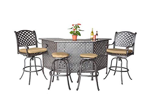 Nassau-Cast-Aluminum-Powder-Coated-5-Piece-Outdoor-Bar-Table-and-Chairs-Set-Desert-Bronze Nassau Cast Aluminum Powder Coated 5 Piece Outdoor Bar Table and Chairs Set Desert Bronze