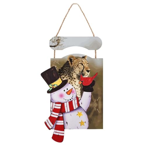 Peinture décorative de Noël VFKLT bonhomme de neige et décorations d'hiver bois