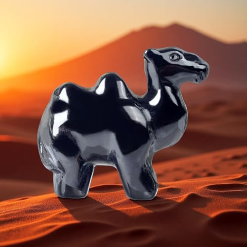 Figura Decorativa de Cristal de Camello Obsidiana Negra 5.6 cm miniatura 6