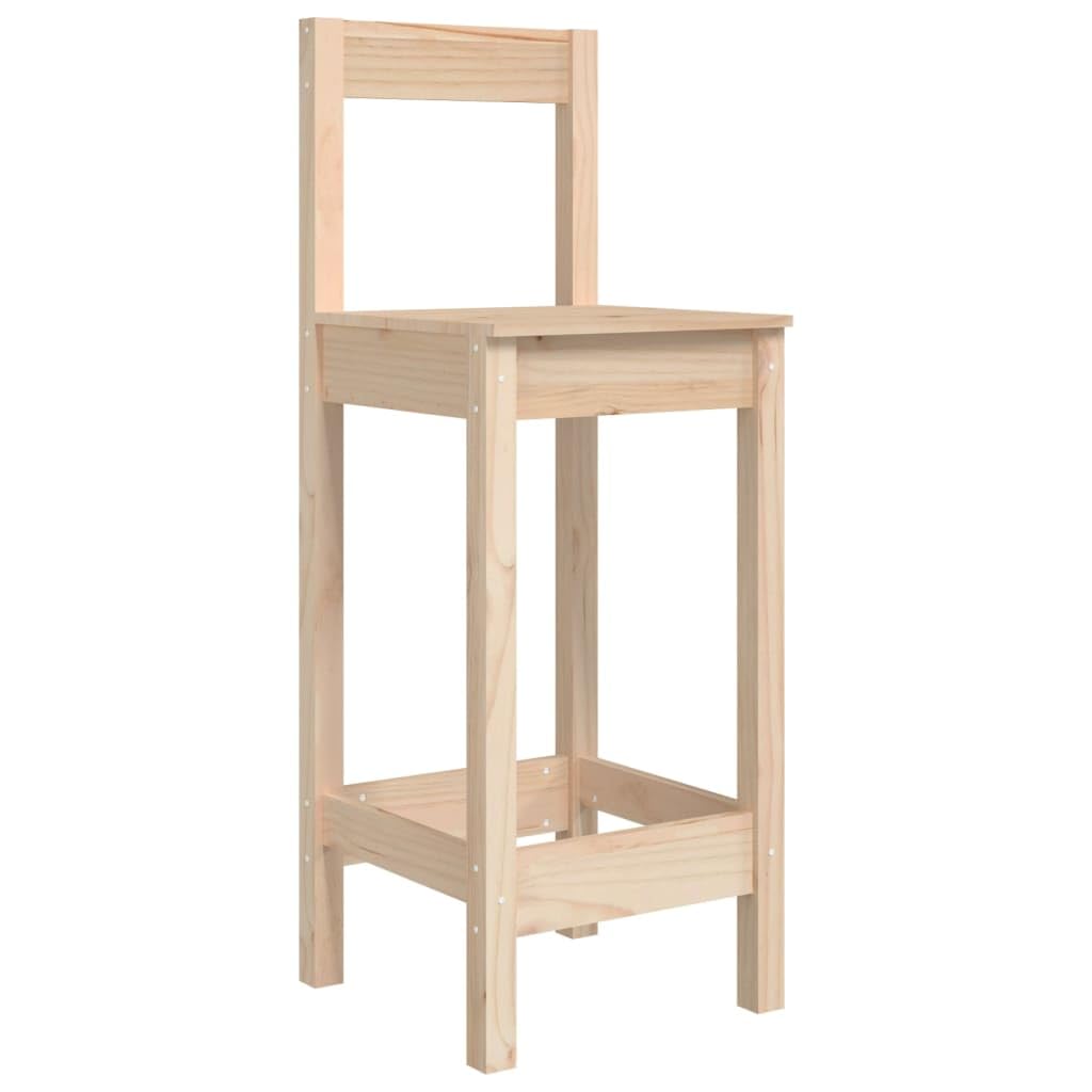 vidaXL 2X Taburetes Altos Asiento Silla Comedor Cocina Sala de Estar Salón Bar Bistró Mueble Interior Decoración Madera Maciza de Pino
