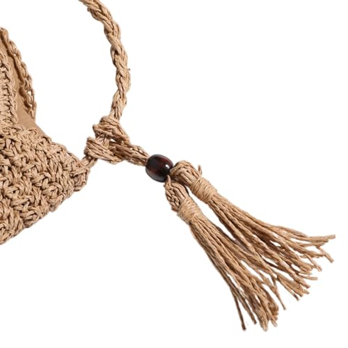 Small Straw Crossbody Bag,Handwoven Straw Shoulder Bag,Straw Crossbody Purse Woven Shoulder Bag with Tassels,Summer Bag for Women Beach3