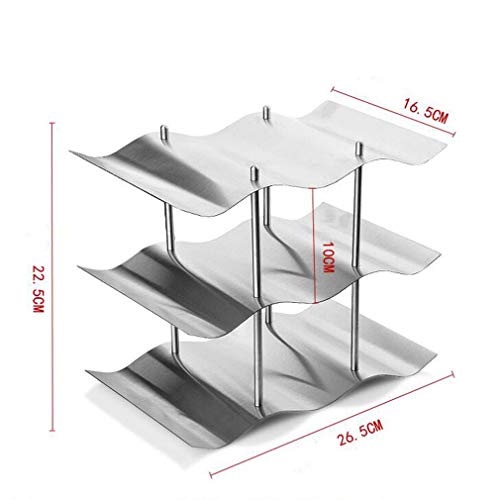 Soporte para botellas de vino de acero inoxidable 3 niveles miniatura 3