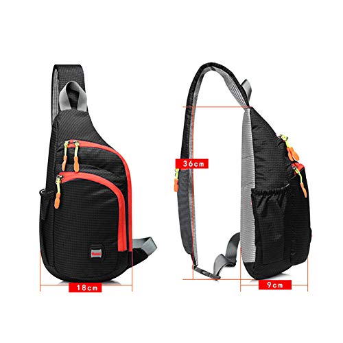 Cycling Crossbody Shoulder Backpack,Waterproof Sling Backpack Multifunctional One Shoulder Bag Chest Bag for Cycling Outdoor Travel Walking Hiking,Black2