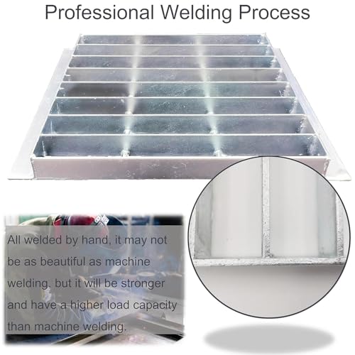 Image of Galvanized Steel Drain Grate with Lip, Channel Cover 12x12 in
