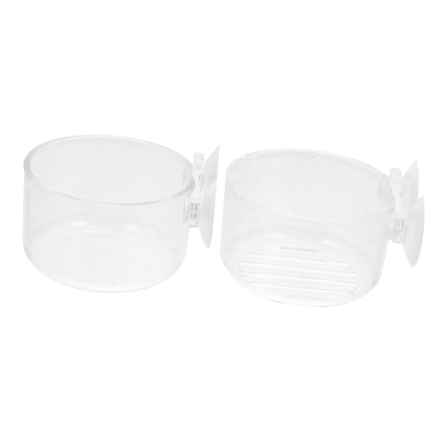 COLLBATH Fish Tank Accessories 2pcs Plastic Feeding Cups Aquarium Food Holder Double-Sided Suction Cups