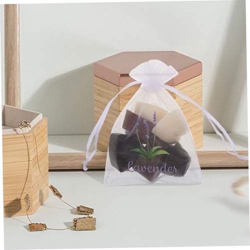20 bolsas de saquito lavanda organza blanco 15x10 cm miniatura 5