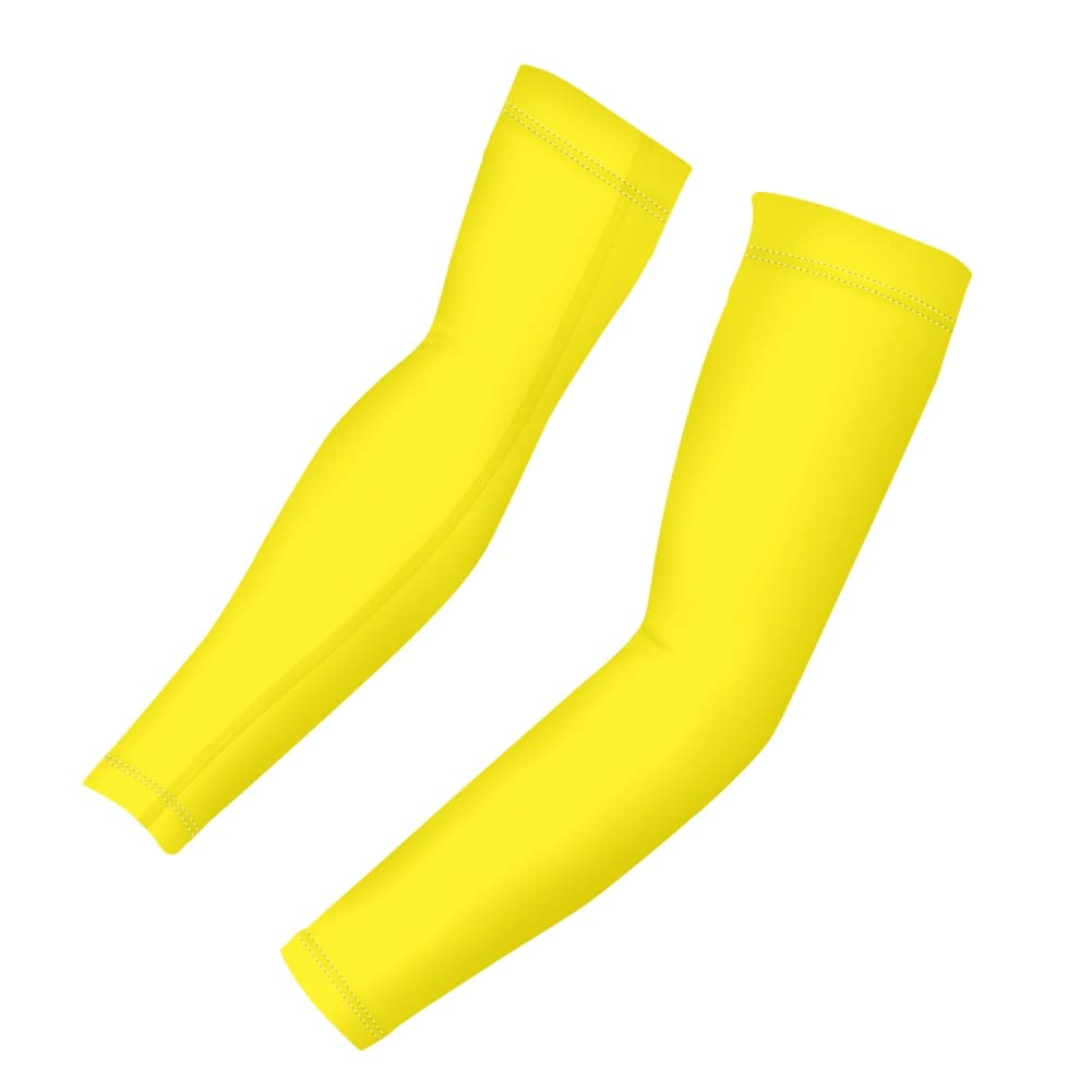 Jeiento Men's Yellow Arm Sleeves Athletic,Basketball,Football,Baseball Sports Compression Arm Sleeves