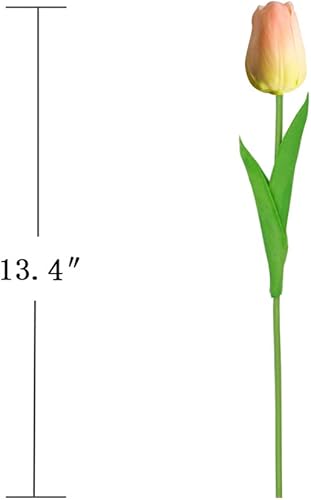 Miniatura 5 de Joejisn - 30 flores artificiales de tulipán reales al tacto para decoración del hogar, bodas y fiestas