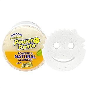 Scrub Daddy PowerPaste Bundle – Clay Based Cleaning & Polishing Scrub – Non Toxic Cleaning Paste for Grease, Limescale & More – Includes 1 Scrub Mommy Sponge (2 Pieces)