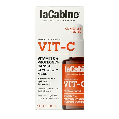laCabine Vit-C Serum | Sérum facial con alta concentración de vitamina C para una piel radiante, antienvejecimiento, hidratación profunda, tono luminoso, firmeza, suavidad y reducción de arrugas