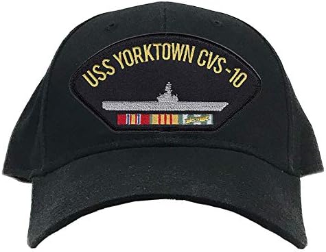USS Yorktown CVS-10 Vietnam Veteran - Gorra de béisbol negra con licencia oficial, Negro -