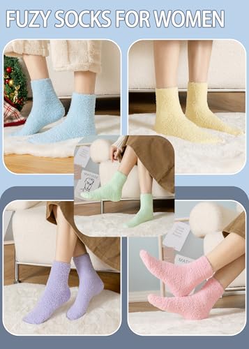 Warm & Cozy Gifts for Women, Fluffy Fuzzy Sock, Plush Sleeping Slipper Socks - Soft Warm Fabric