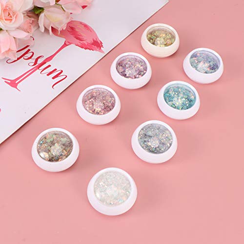 Beaupretty 8 Sätze Nagelpulver Nail Art Glitzer Schimmer Staubpulver Nagel Pailletten Fingernagel Körper Make-Up… – Bild 8