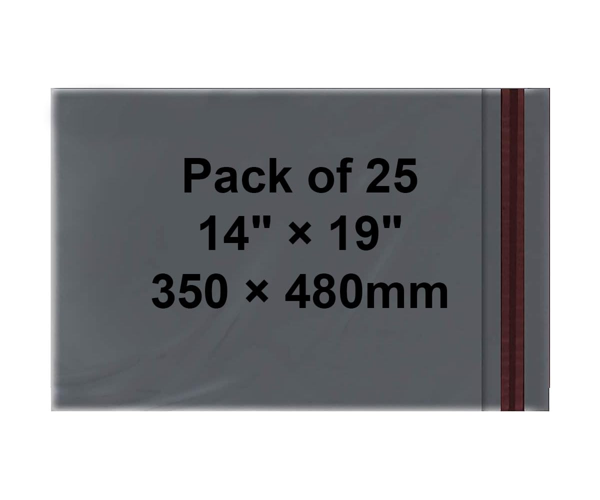 Grey Mailing Bags Poly Mailers Self Seal Postal Shipping Packaging Strong Waterproof for Royal Mail Amazon Business Online Sellers (25, 14" x 19" - 350 x 480mm)