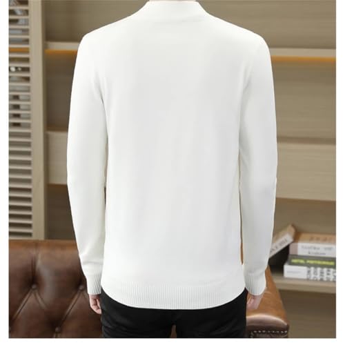 Dcvmvmn Men's Autumn and Winter Sweater Wool Sweater Men's Pullover Half High Collar Soft and Warm Knitted Sweater Gray2