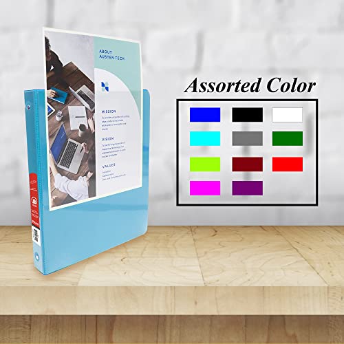 Image of BAZIC Products 1 /2 inch Cyan 3-Ring View Binder, Round Ring, 2 Pockets, 4-Pack | round rings, 1 /2 in Cyan view 3-ring binder, 2 inside pockets, holds up to 100 sheets, Durable poly cover