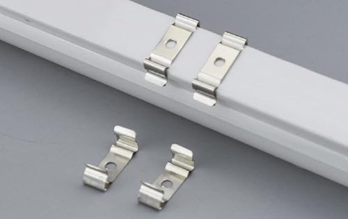 Miniatura 6 de Othmro Paquete de 100 clips T8 para tubo de luz LED, tubo fluorescente LED, acero al manganeso niquelado