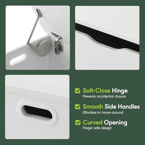 Baúl de juguetes plegable con tapa Furinno BASIC para ocultar el desorden del salón 5