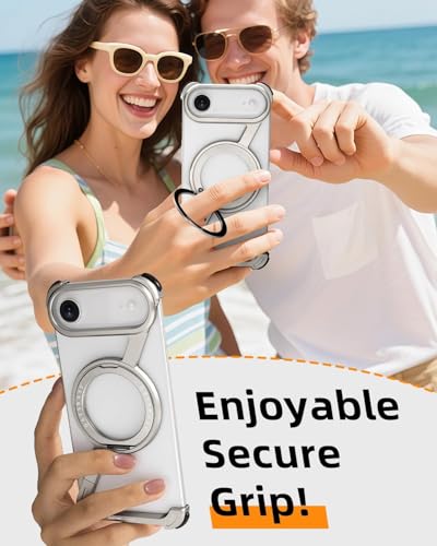 Image of Aluminum Frame Metal Bumper Compatible with iPhone 17 Pro Max | Simple Shield Air Cushion Shockproof | Edge Protection, Minimalist Slim - Black (Z-Silver, iPhone 17 Air)