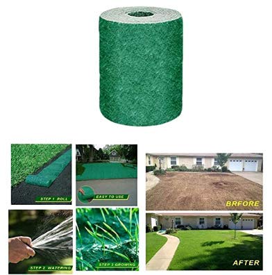 Biodegradable Grass Seed Mat, Grass Seed Mat Roll, Grass Seed Cushion Grow Mat, Quick Fix Roll - All in One Growing Solution for Lawns - Just Roll Water & Grow -Not Fake or Artificial Grass (5PCS)