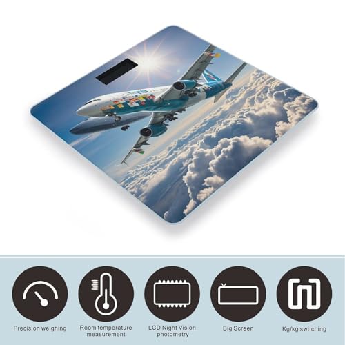 Báscula Digital Airplane de Vidrio Templado con Pantalla LCD miniatura 3