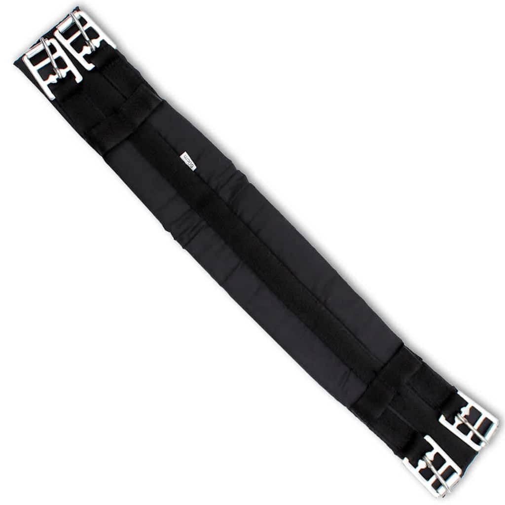 Set di sella per pony, 25,4 cm, colore nero, con coprisella imbottito, staffa, cintura e supporto per staffe, imbottita ergonomica, per una comoda equitazione su pony, ideale per il tempo
