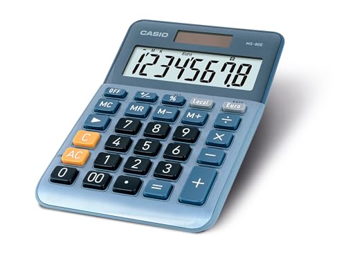 Casio Tischrechner MS-80E 8-stellig Währungsumrechnung Aluminiumfront Schnellkorrekturtaste Solar-/Batteriebetrieb – Bild 3
