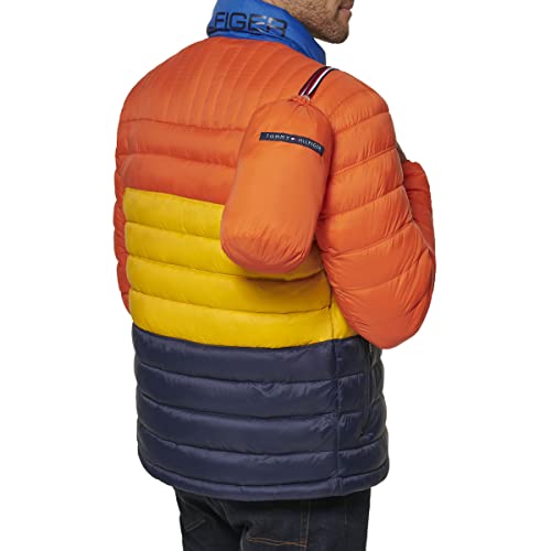 Image of Tommy Hilfiger Mens Embroidered Logo Puffer Jacket
