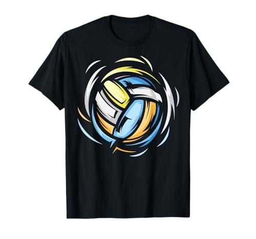 Voleibol de color explosión equipo voleibol playa símbolo Camiseta