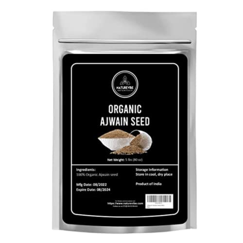 Naturevibe Botanicals Ajwain Seeds, 5lbs | Carom seeds Whole | Non GMO &amp; Gluten Free | Helps in Digestion | 80 ounces
