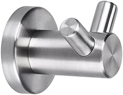 MuSshang 304 Stainless Steel Coat Hook Single Towel Hook Robe/Bath towel Hook Clothes Hook for Bath Kitchen Garage Heavy Duty Contemporary Hotel Style Wall Mounted Brushed Finish 830-831 (2 Hooks)