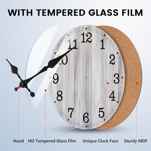 Image of Wall Clock, Modern Wall Clocks Battery Operated, Silent Non Ticking Clock Decorative for Living Room, Office, Home, School 8 Inch (Grey)