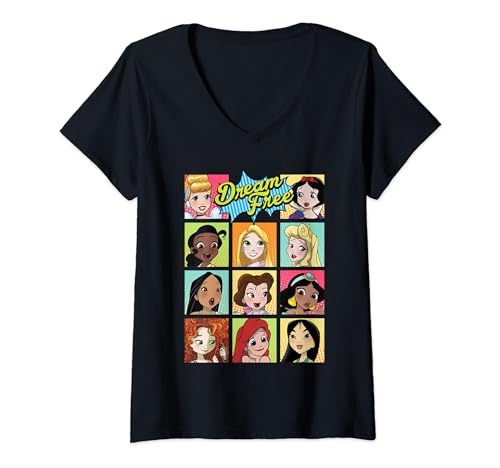 T-shirt Disney Princess portrait col V le cadeau parfait pour femme