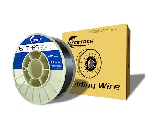 Nicetech, Gasless Flux Cored Welding Wire, Carbon Steel, E71Tgs. 030-Diameter, 10 Pounds Spool, Silver, Package Of 1 #TOP4