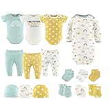 The Peanutshell Baby Layette Gift Set for Baby Boys or Girls - 16 Piece New Born Unisex Gift Set, Clothes & Newborn Essentials Must Haves - Clothes 0-3 Months - Sunny Side Up